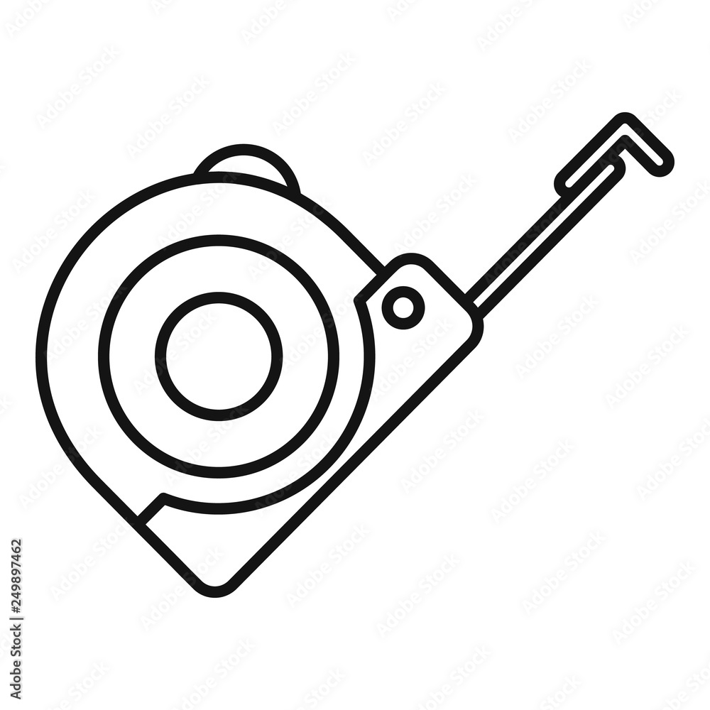 Poster tape measure icon. outline tape measure vector icon for web design isolated on white background