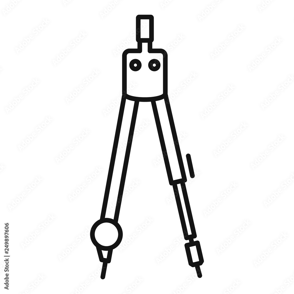 Poster architect compass icon. outline architect compass vector icon for web design isolated on white backg