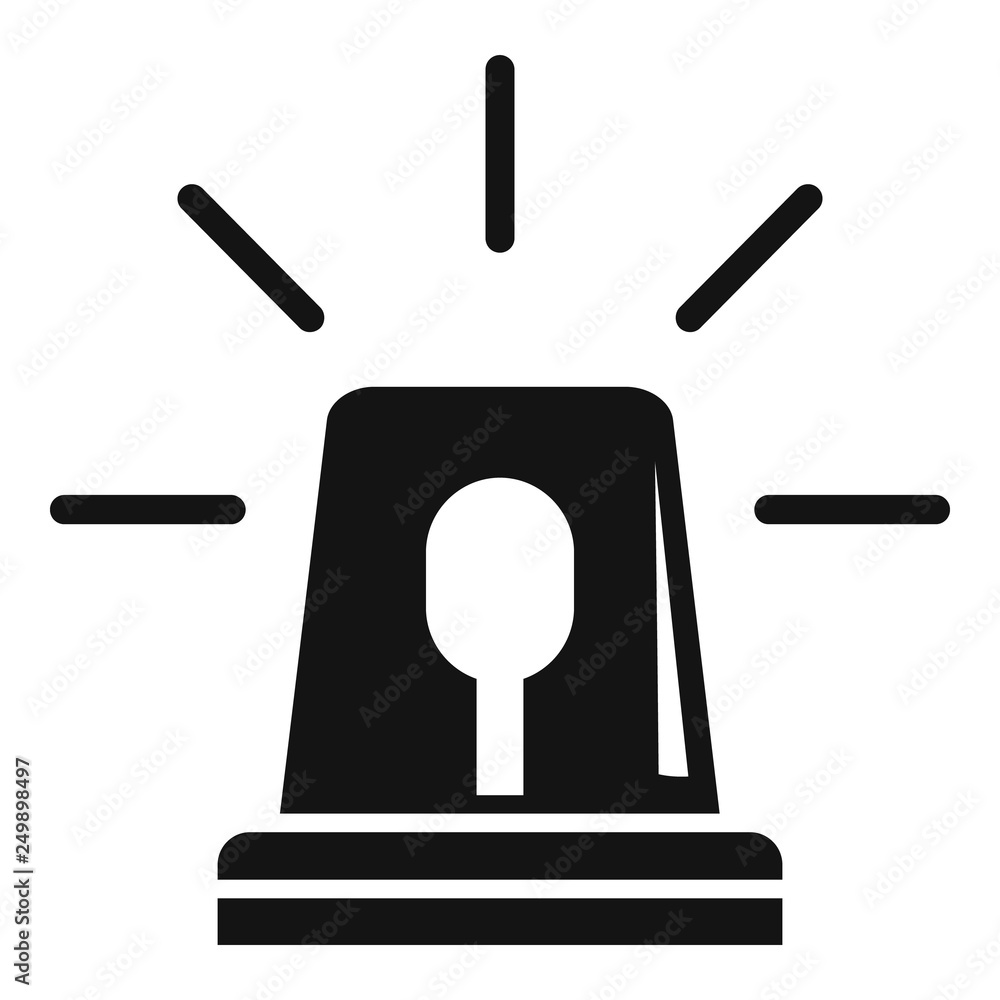 Poster police flasher icon. simple illustration of police flasher vector icon for web design isolated on wh