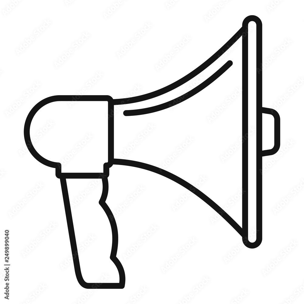 Poster hand speaker icon. outline hand speaker vector icon for web design isolated on white background