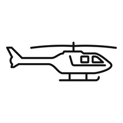 Police helicopter icon. Outline police helicopter vector icon for web design isolated on white background