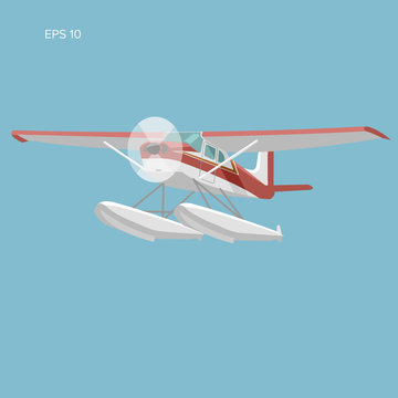 recommend clip art: Small seaplane isolated vector illustration