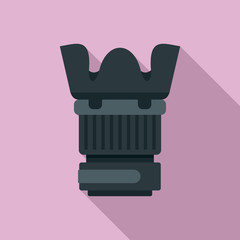 Plastic protect camera lens icon. Flat illustration of plastic protect camera lens vector icon for web design