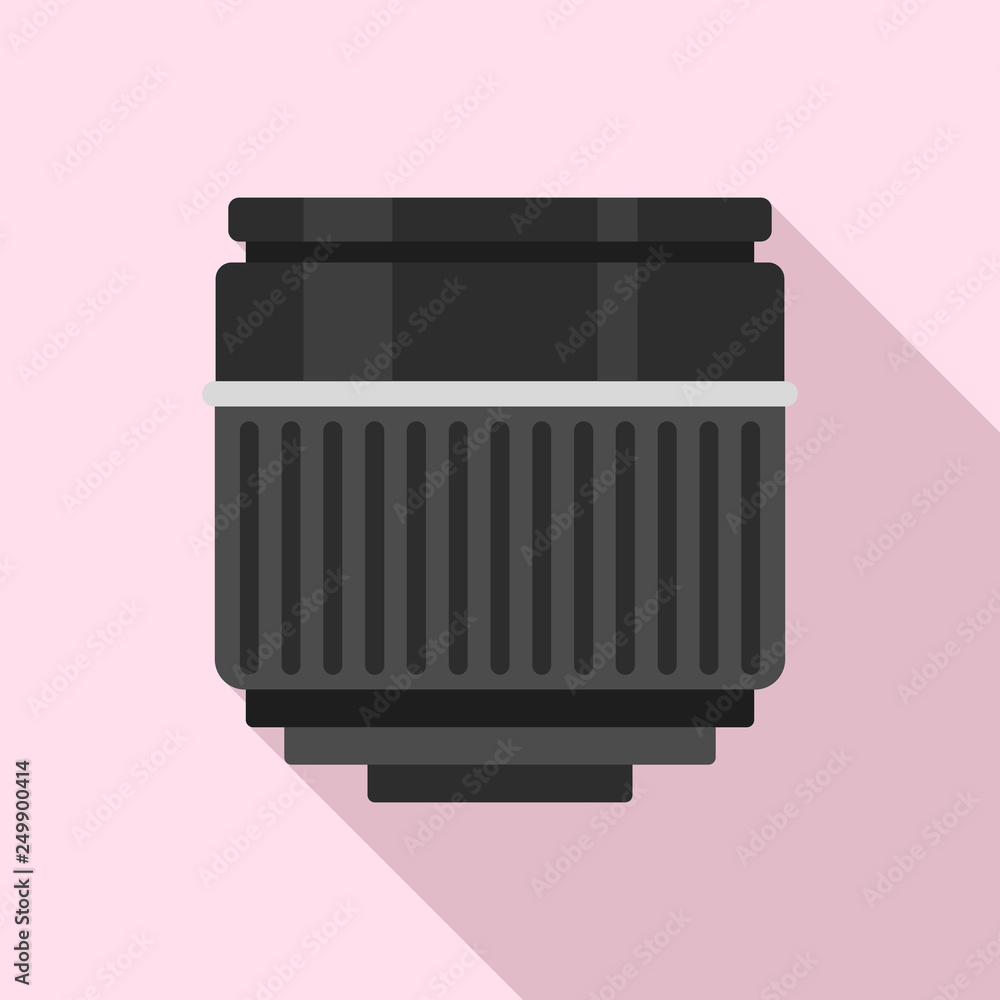 Poster macro lens icon. flat illustration of macro lens vector icon for web design