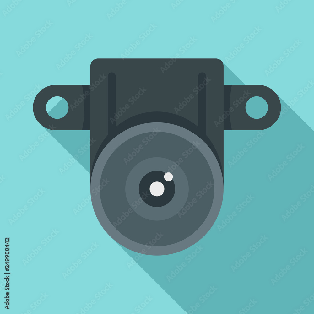 Poster action small camera icon. flat illustration of action small camera vector icon for web design