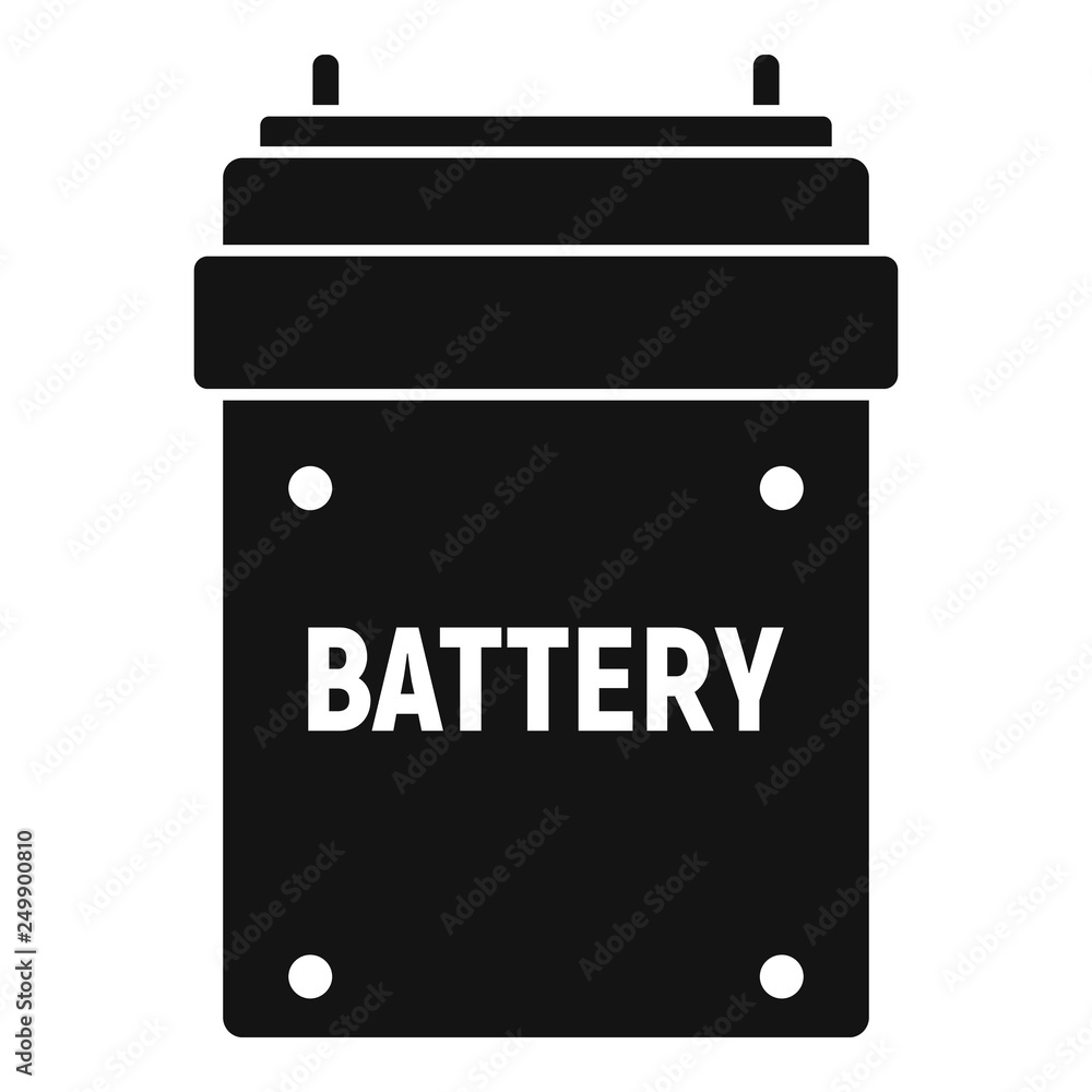 Poster camera battery icon. simple illustration of camera battery vector icon for web design isolated on wh