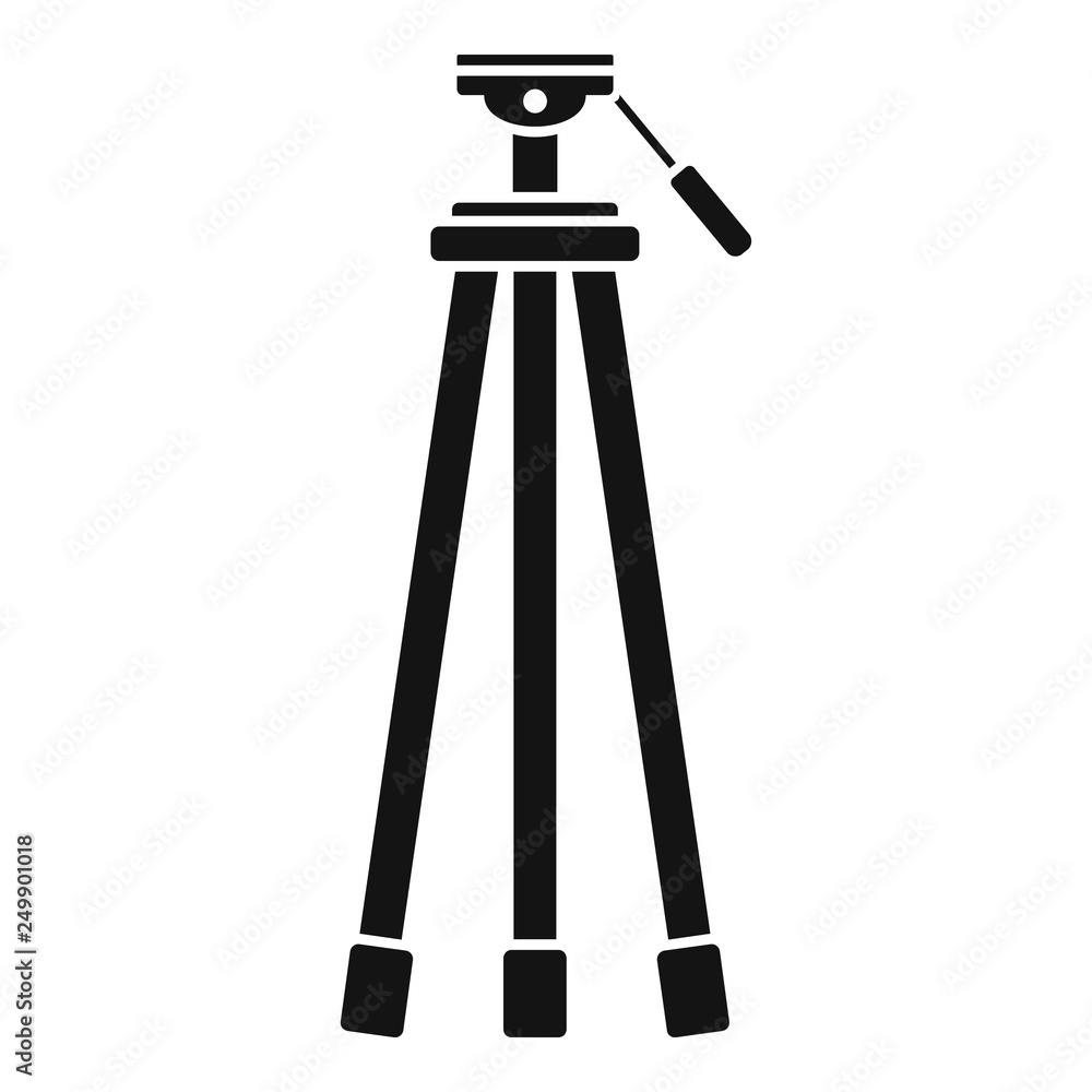 Poster camera tripod icon. simple illustration of camera tripod vector icon for web design isolated on whit