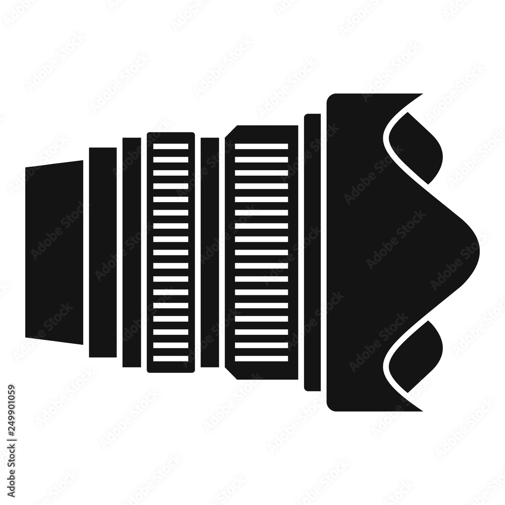 Aufkleber modern camera lens icon. simple illustration of modern camera lens vector icon for web design isolat