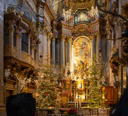 Obraz premium Interior of St. Peter's church in Vienna, Austria