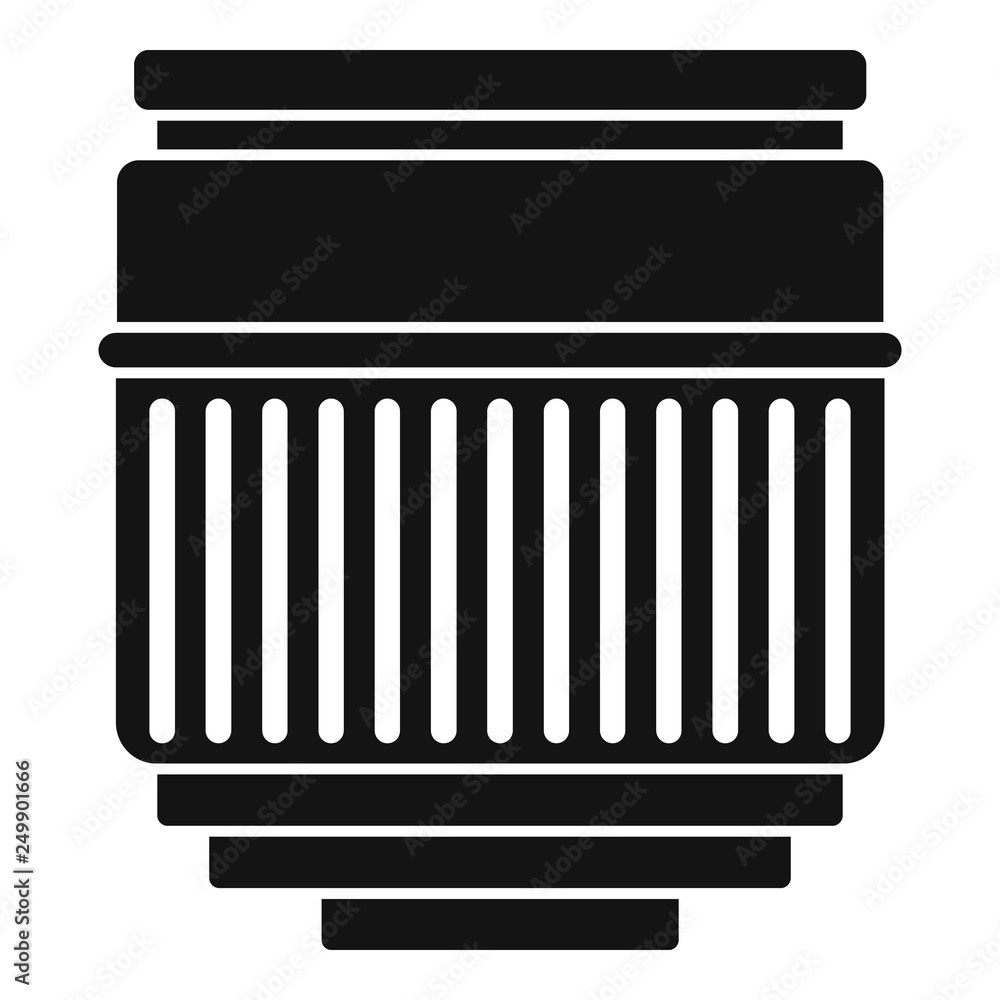 Poster macro lens icon. simple illustration of macro lens vector icon for web design isolated on white back