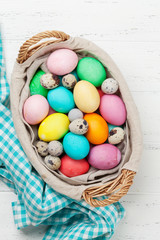 Easter eggs in basket
