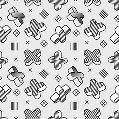 Seamless pattern with 3d graphic elements in pop art style. You can use this as a wallpaper in a childrens room