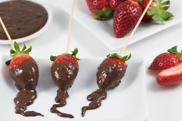 Strawberries dipped in chocolate
