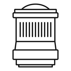 Lens icon. Outline lens vector icon for web design isolated on white background