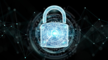 Web security protection background 3D rendering