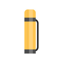 Yellow Coffee Thermos Container Vector Illustration on White Background