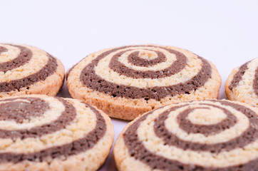 Cookies with a light and dark spiral