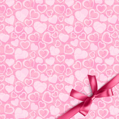 Seamless pattern of pink color with hearts, can be used as decoration for wedding invitations or as Wallpaper for girl's room, vector illustration