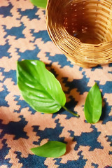 beautiful bamboo basket bottom in a close-up view