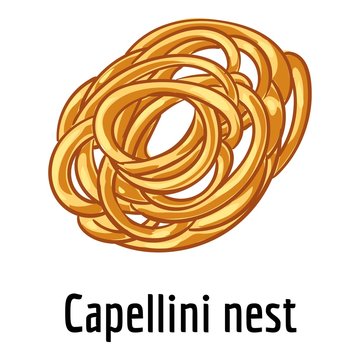 Capellini nest icon. Cartoon of capellini nest vector icon for web design isolated on white background