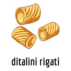 Ditalini rigati icon. Cartoon of ditalini rigati vector icon for web design isolated on white background