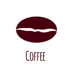Vector coffee bean icon. Simple flat illustration