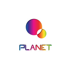 colored planet on white background logo