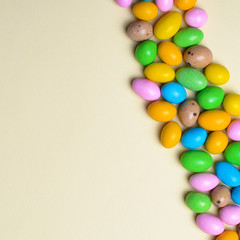 Chocolate Eggs on Bright Background, Sweet Easter Treat