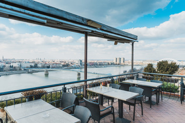 Night panoramic view of the city of Novi Sad