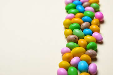 Chocolate Eggs on Bright Background, Sweet Easter Treat