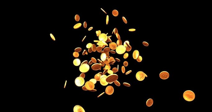 Gold Coin Fountain (Three Levels of Density). Transparency Embedded in the Video.