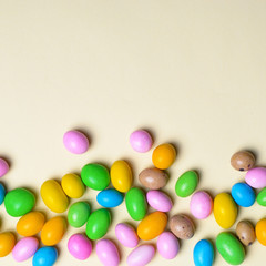 Chocolate Eggs on Bright Background, Sweet Easter Treat