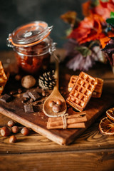 Food photo, tasty cinnamon cookies, holiday decoration.