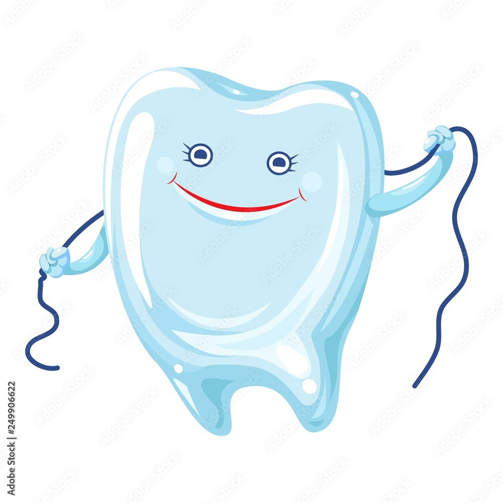 Poster tooth floss icon. cartoon of tooth floss vector icon for web design isolated on white background