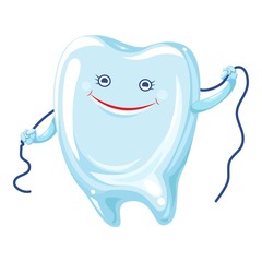 Tooth floss icon. Cartoon of tooth floss vector icon for web design isolated on white background