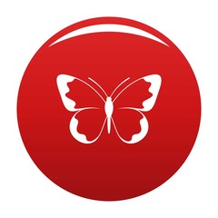 Small butterfly icon. Simple illustration of small butterfly vector icon for any design red