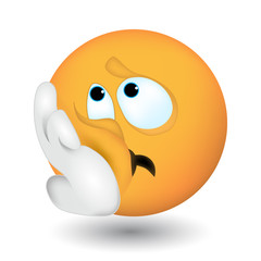 emoji with emotions of despondency,despair, boredom.