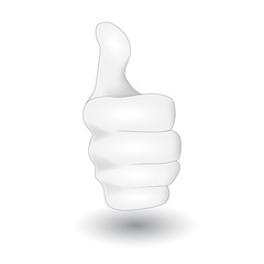 3D finger up icon.isolated