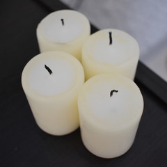 candles on a black background