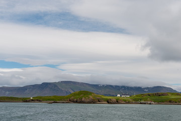 landscape with lake and mountains