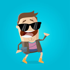 funny festival visitor illustration