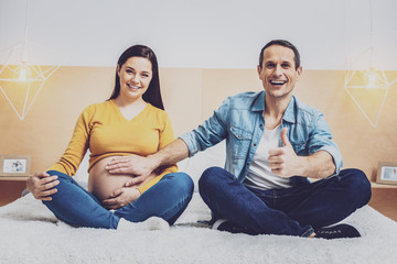 Amazing pregnancy keeping smile on her face