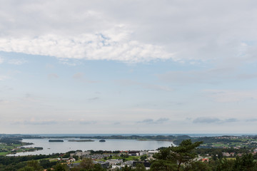 landscape with mountains and clouds