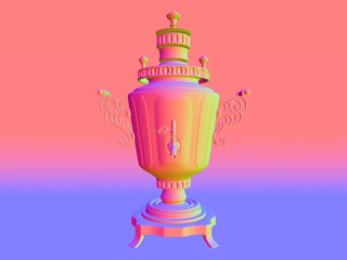 Image of dishes on a dark background, 3d rendering