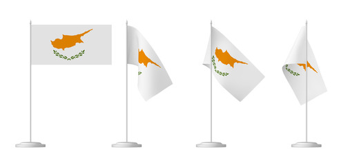 Small table flag of Cyprus on stand isolated