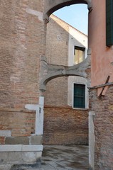 Footpath under arch  in Venice