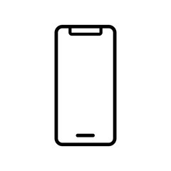 Frameless smartphone line icon, logo isolated on white background
