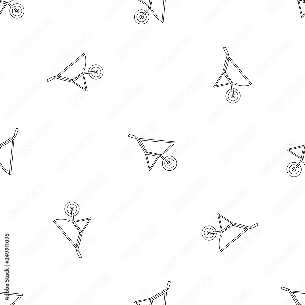 Poster construction wheelbarrow pattern seamless vector repeat geometric for any web design