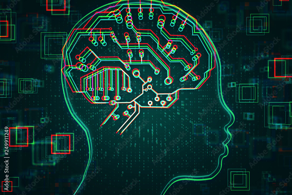 Poster Artificial intelligence and web concept