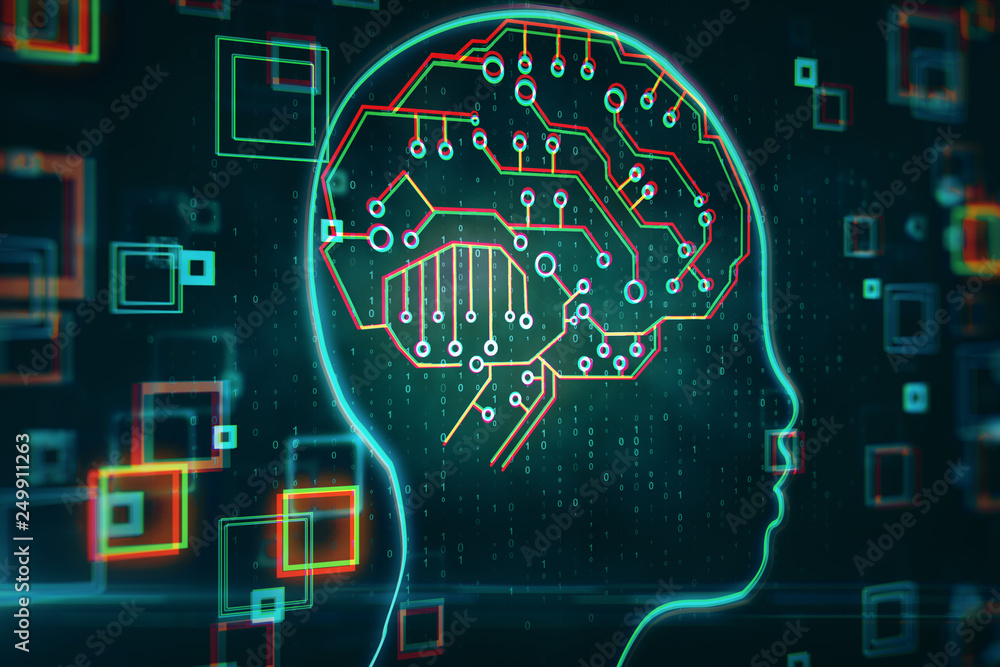 Aufkleber Artificial intelligence and interface concept
